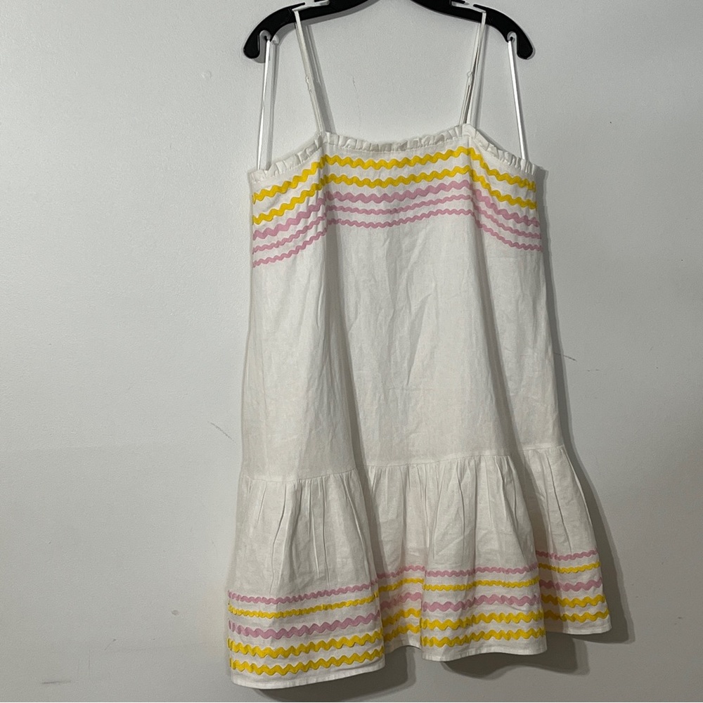 Lisa Marie Fernandez Linen Blend Spaghetti Strap Dress